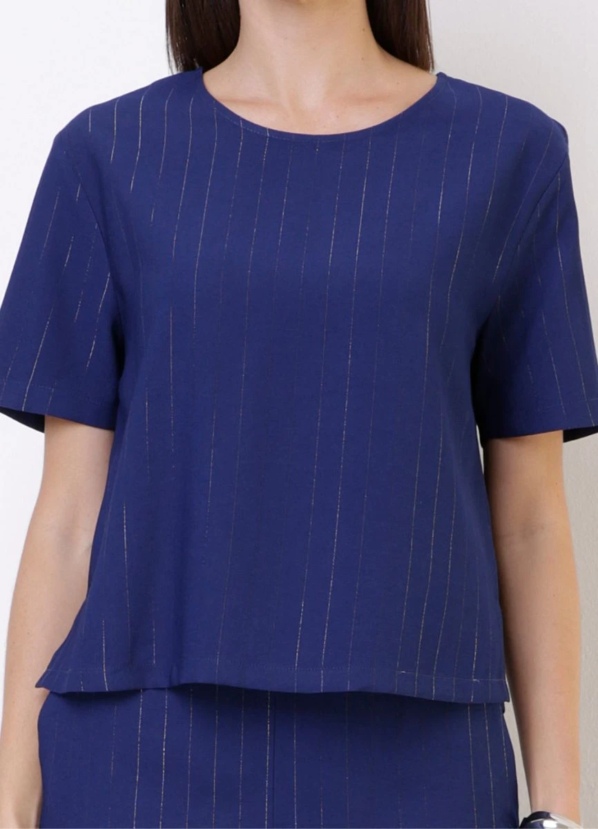 BLUSA ALFAIATARIA - Azul marinho