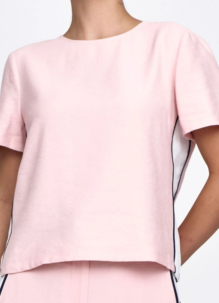 BLUSA ALFAIATARIA BICOLOR - Rosa