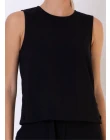 BLUSA CREPE SEM MANGA - Preto