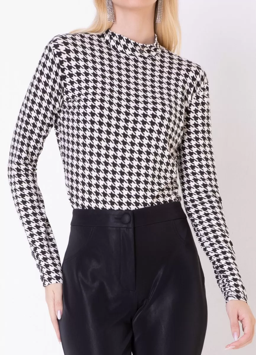 BLUSA MALHA PIE POULE - Preto/branco