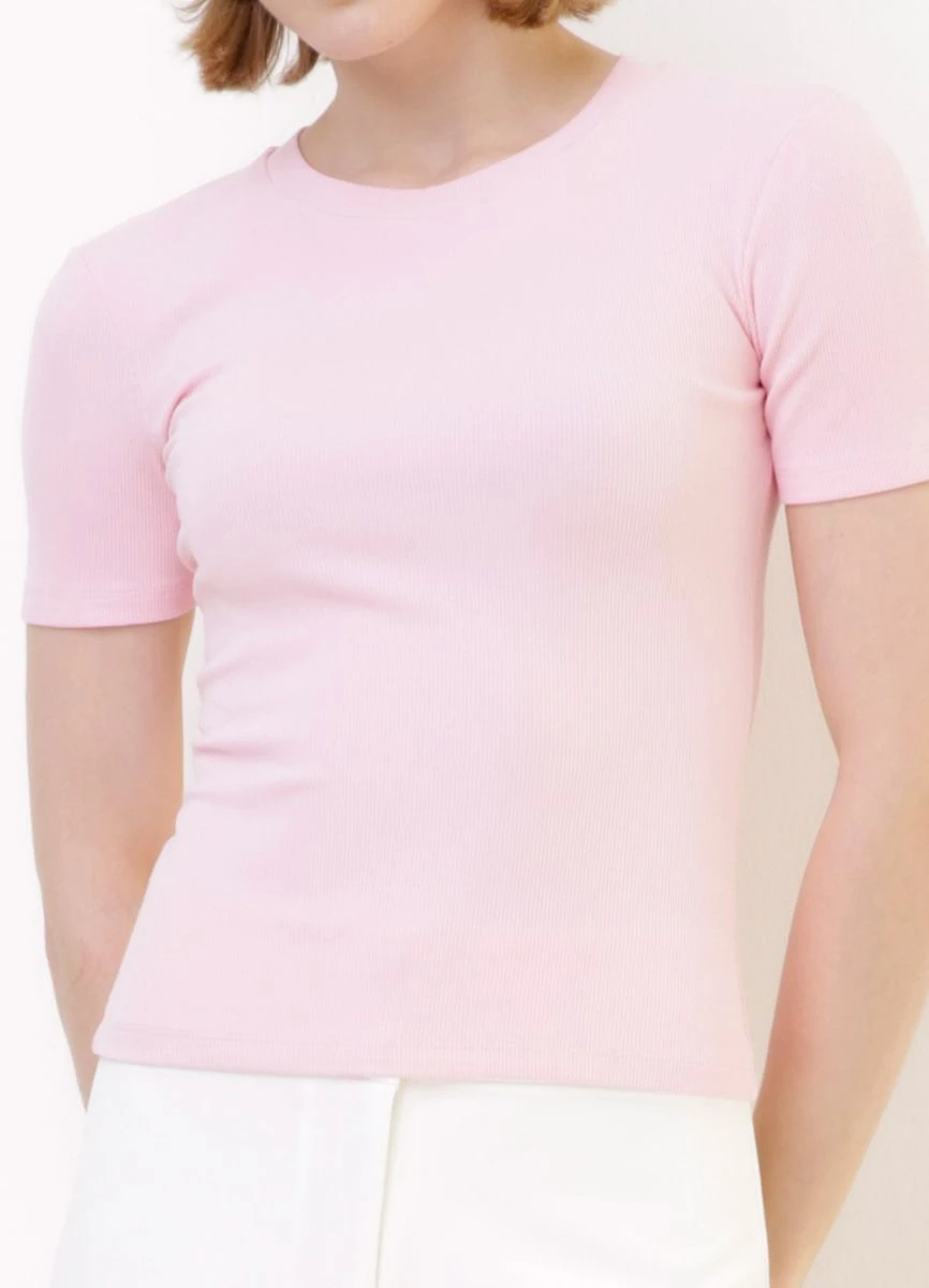 BLUSA MALHA RIBANA - Rosa bebe