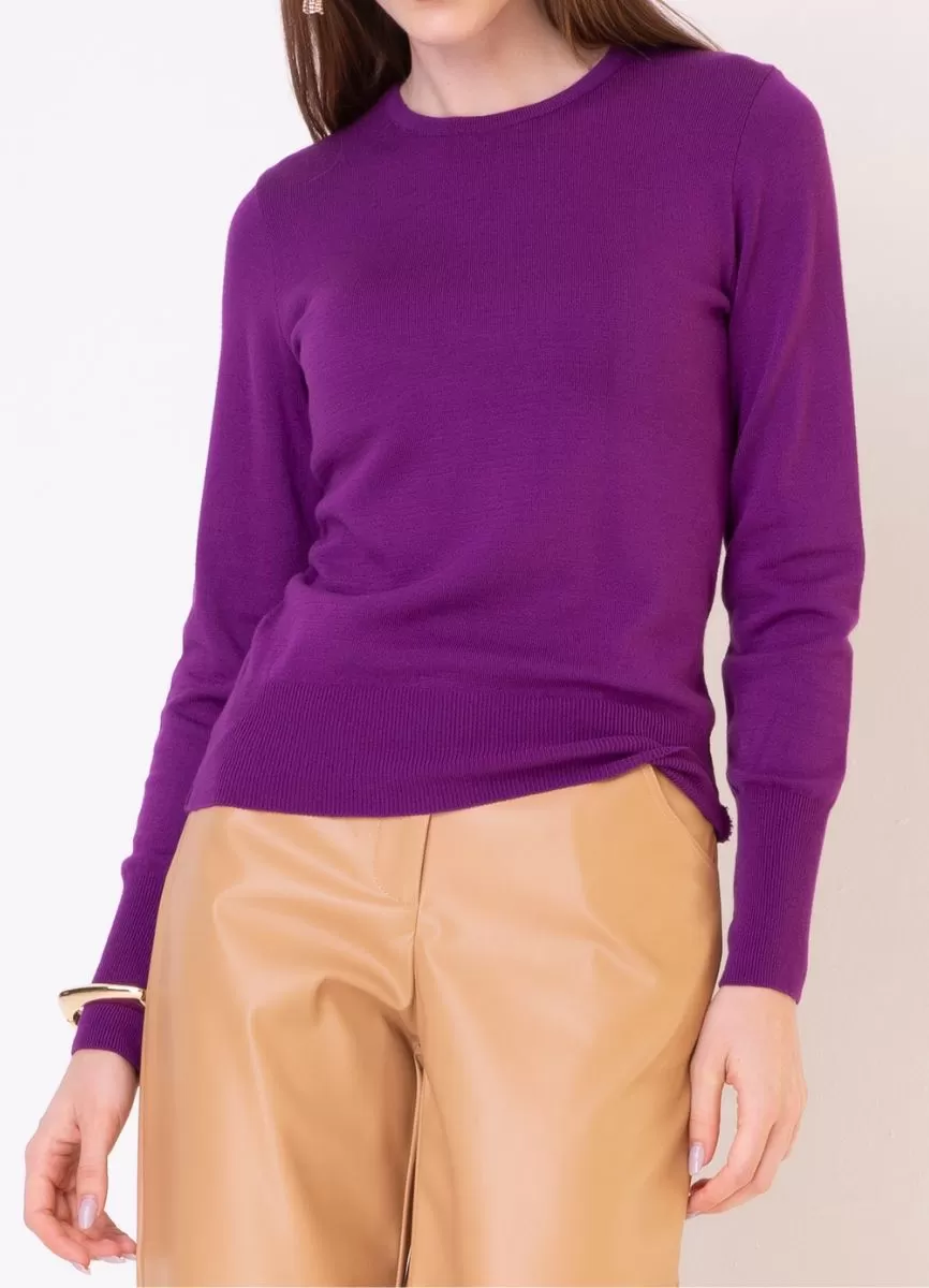 BLUSA MODAL GOLA CARECA - Roxo