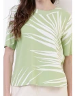 BLUSA VISCOCREPE ESTAMPA FOLHAS - Verde