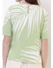 BLUSA VISCOCREPE ESTAMPA FOLHAS - Verde