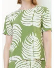 BLUSA VISCOCREPE ESTAMPADA - Verde folhas