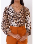 BLUSA VISCOSE MEIA MANGA - Animal print