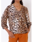 BLUSA VISCOSE MEIA MANGA - Animal print