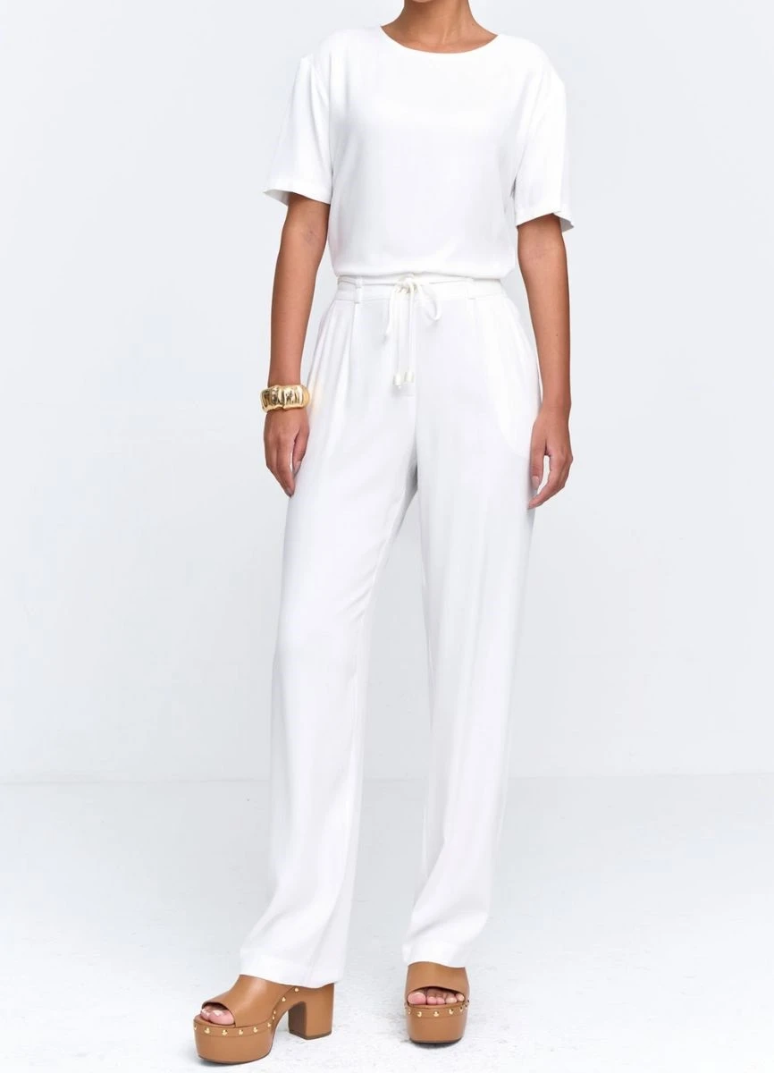 BLUSA VISCOSE PIQUET - Branco