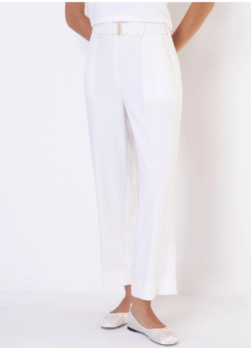 CALÇA VISCOSE COM PESPONTO - Branco