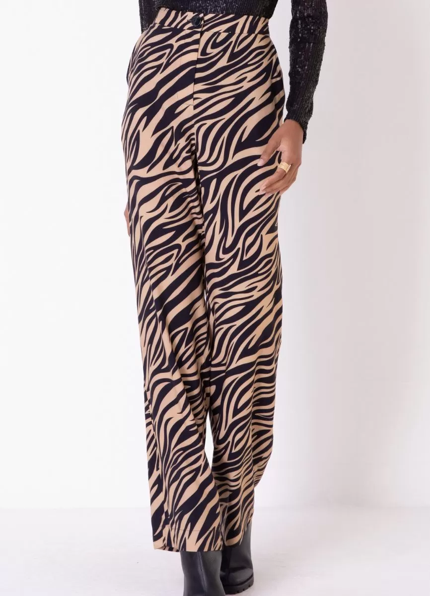 CALÇA VISCOSE RETA ESTAMPA ZEBRA - Zebrada