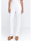 CALÇA VISCOLINHO COM CINTO - Branco