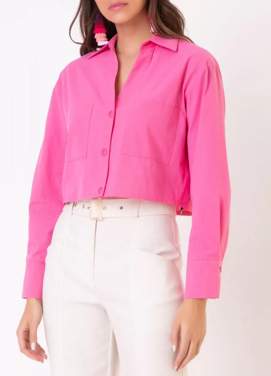 CAMISA TRICOLINE CROPPED - Pink
