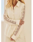 CAMISA VISCOLINHO COM RENDA - Cru