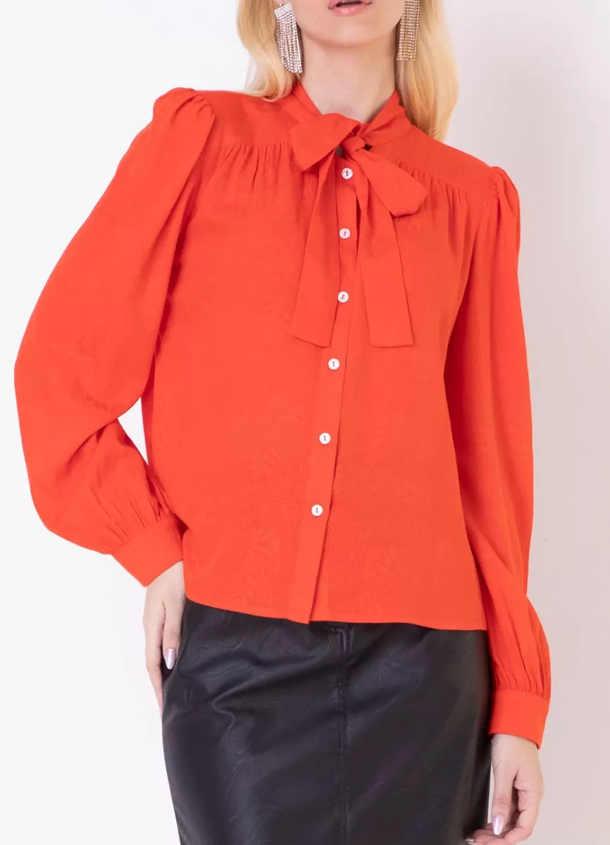 CAMISA VISCOSE JACQUARD - Laranja