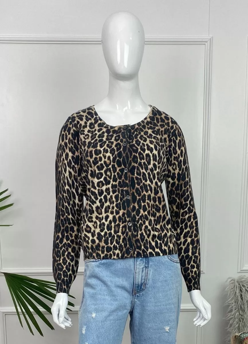 CASACO CARDIGAN ANIMAL PRINT - Animal print