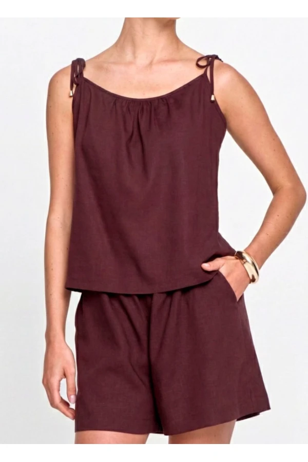 REGATA VISCOLINHO - Marrom