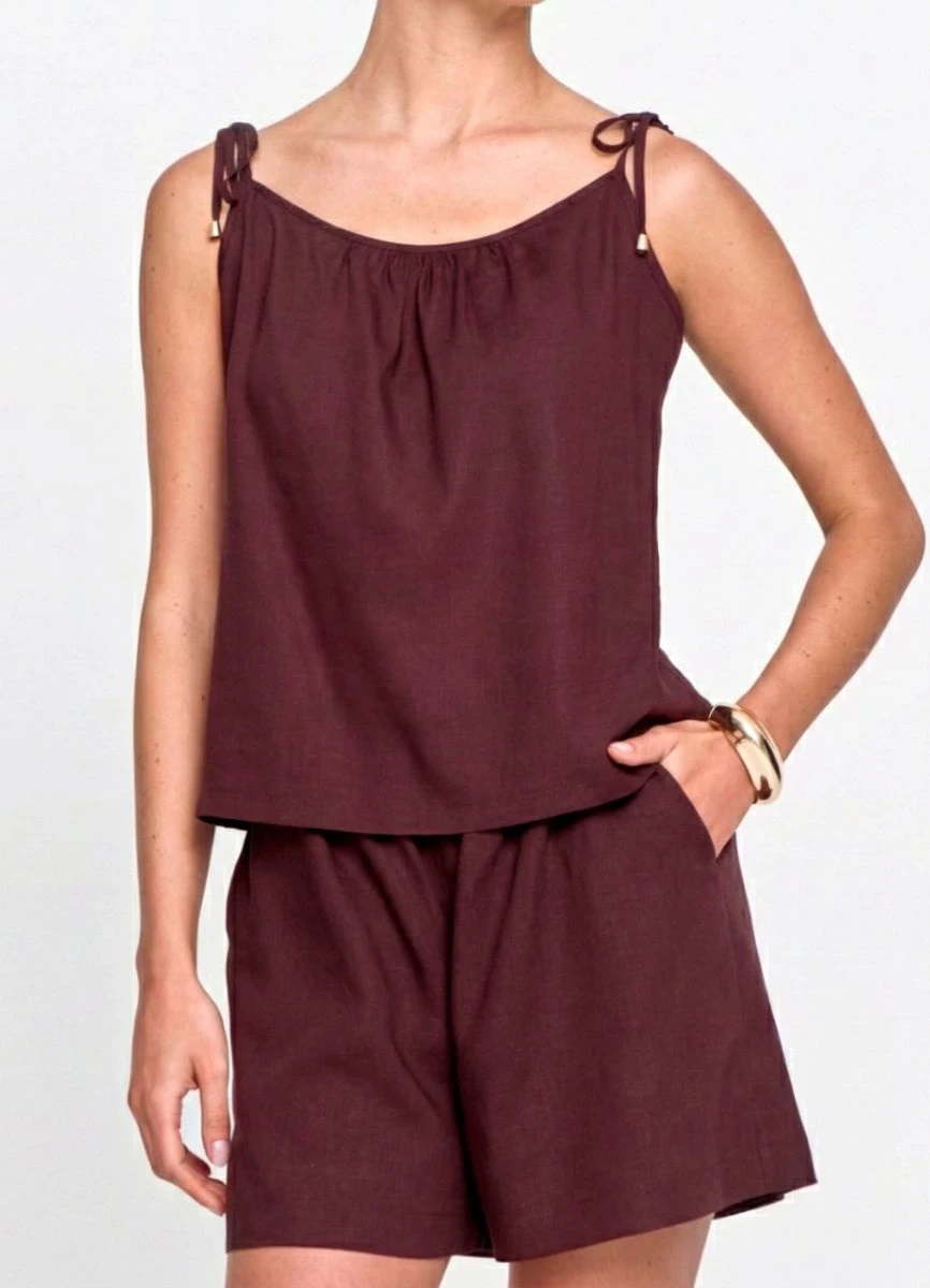 REGATA VISCOLINHO - Marrom