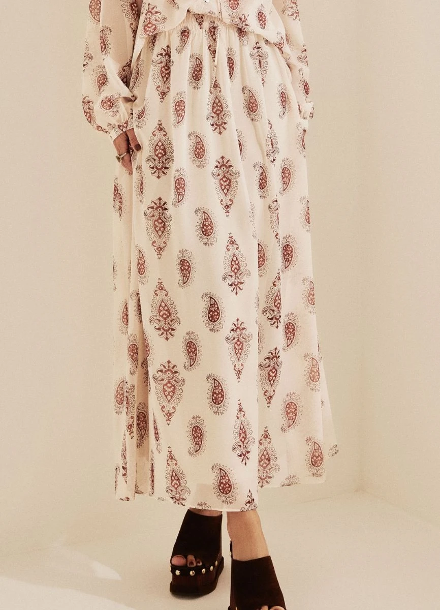 SAIA CHIFON MIDI - Bege
