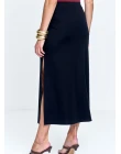 SAIA MALHA MIDI C/FENDA - Preto