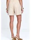 SHORTS ALFAIATARIA COM DETALHE BOTÕES - Creme