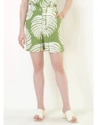 SHORTS VISCOCREPE ESTAMPADO - Verde folhas