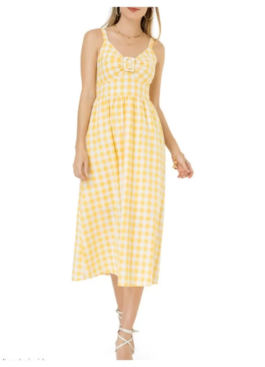 Vestido Piaui Xadrez - Aluf - Amarelo - Shop2gether