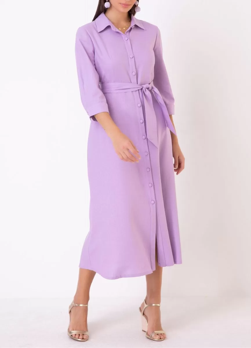 VESTIDO CHEMISE VISCOLINHO - Lavanda