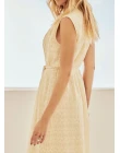 VESTIDO CHIFFON BORDADO - Amarelo