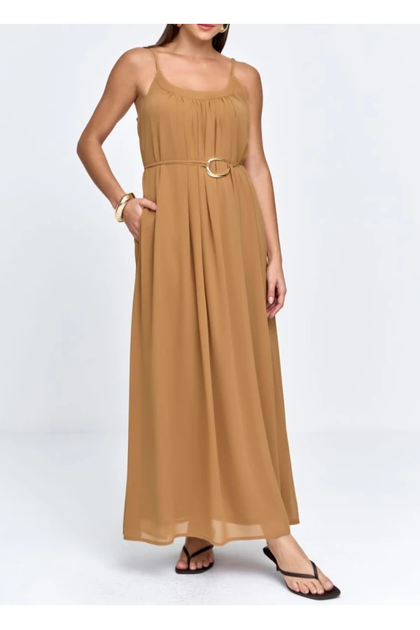 VESTIDO CHIFFON - Caramelo