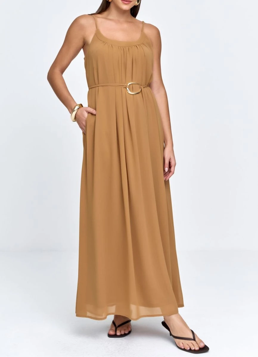 VESTIDO CHIFFON - Caramelo