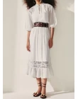 VESTIDO CREPE COM RENDA - Branco