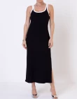 VESTIDO MALHA CANELADO - Preto