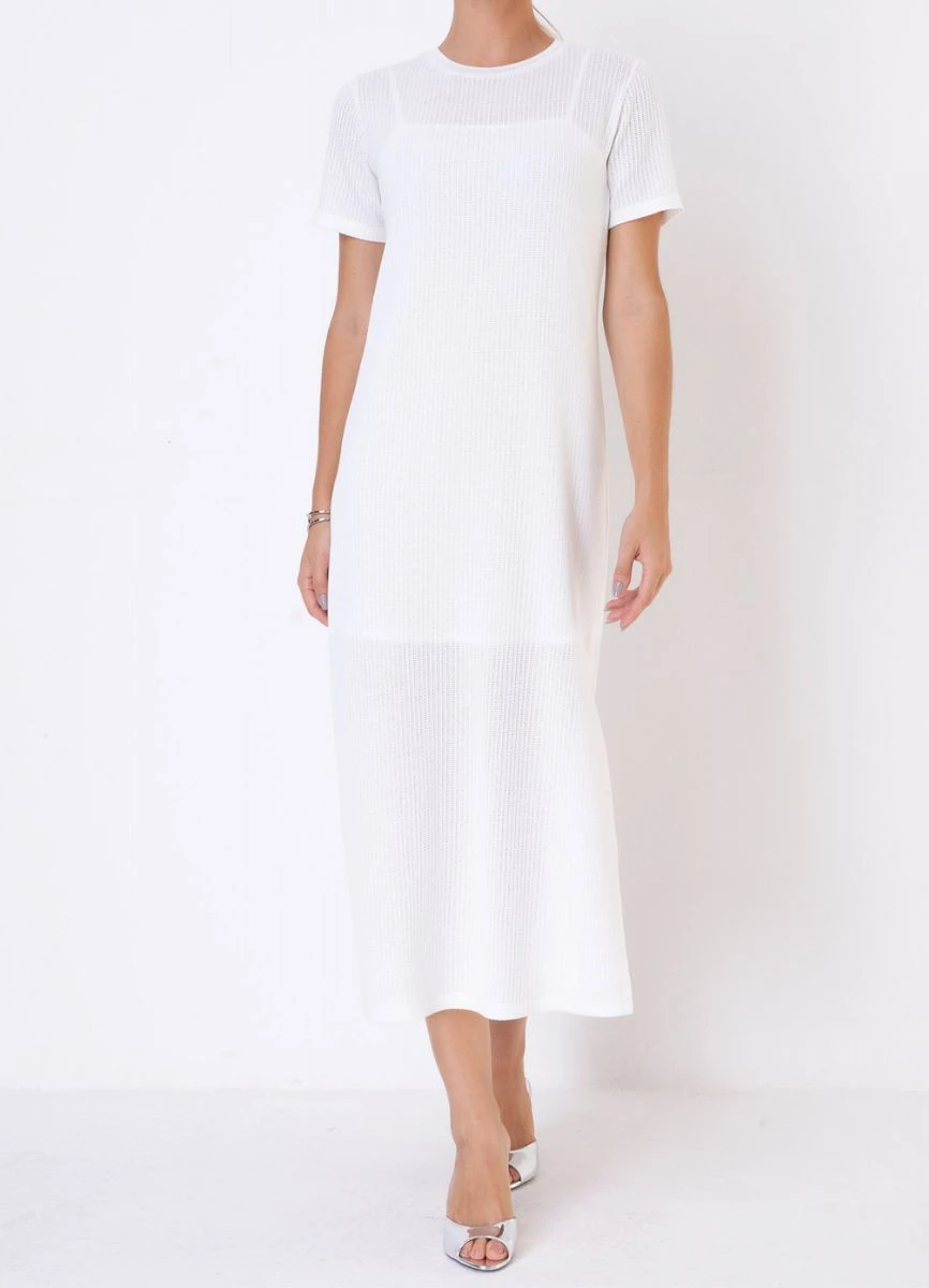 VESTIDO MALHA TRICOT - Branco