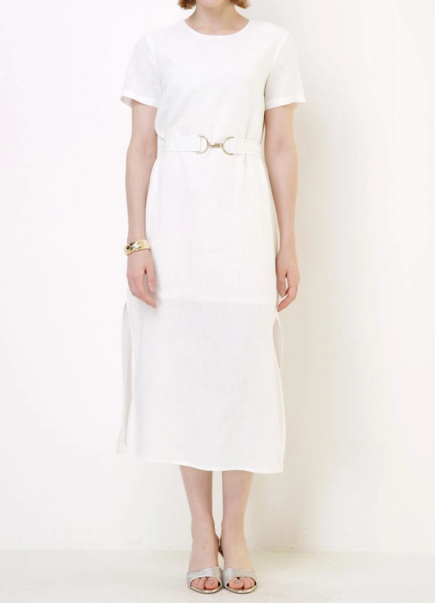 VESTIDO RAMI MISTO - Off white