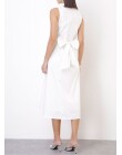 VESTIDO TRICOLINE COM AMARRAÇÃO - Branco