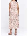 VESTIDO VISCOCREPE ESTAMPADO - Canela