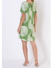 VESTIDO VISCOCREPE ESTAMPADO - Verde folhas