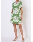 VESTIDO VISCOCREPE ESTAMPADO - Verde folhas