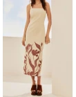 VESTIDO VISCOLINHO COM ESTAMPA NA BARRA - Cru