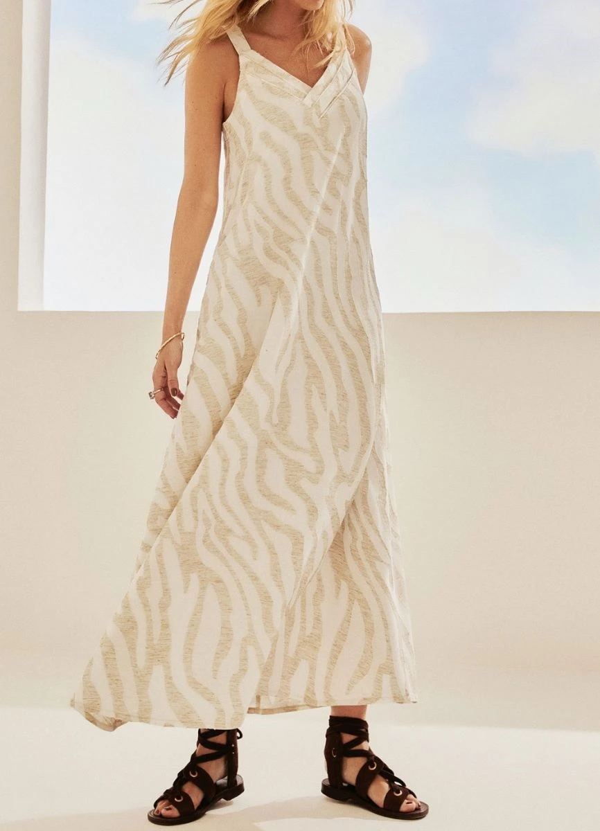 VESTIDO VISCOLINHO LONGO - Cru