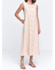 VESTIDO VISCOLINHO MIDI - Bege