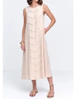 VESTIDO VISCOLINHO MIDI - Bege