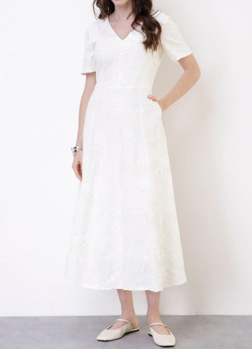 VESTIDO VISCOLINHO MIDI - Off white