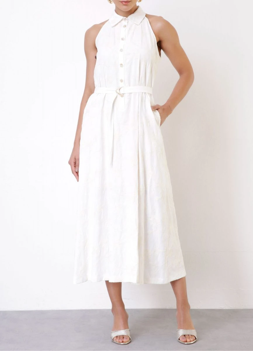 VESTIDO VISCOSE BORDADO - Branco