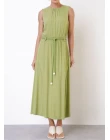 VESTIDO VISCOSE COM CINTO - Verde abacate