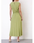 VESTIDO VISCOSE COM CINTO - Verde abacate