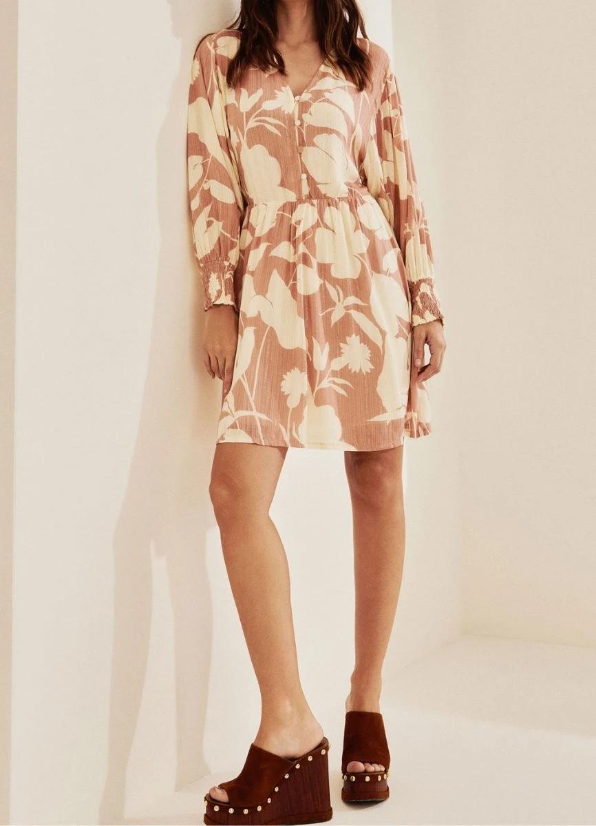 VESTIDO VISCOSE ESTAMPA FOLHAS - Folhas