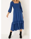 VESTIDO VISCOSE MIDI - Azul royal